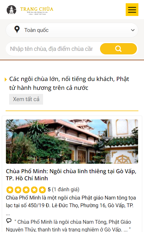 Trang Chùa Việt Nam ra đời từ niềm đam mê Phật pháp, hành trình nghiên cứu tâm linh và sự hợp tác với các cộng tác viên về chùa đình của tác giả Minh Võ - một Phật tử và cũng là một kỹ sư công nghệ thông tin